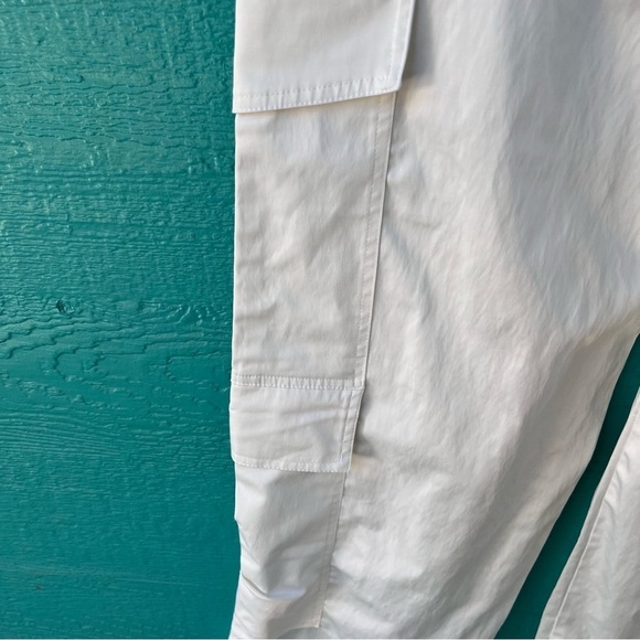 ZARA SILKY WIDE LEG DOUBLE CARGO TROUSERS PANTS SIZE SMALL WHITE - Picture 8 of 12